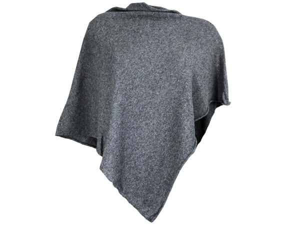 Dame Poncho ensfarget 60x60 mørk grå 